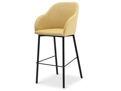 SYLVIE 722 - High upholstered fabric stool with back _ Origins 1971