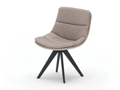 SALLY - Trestle-based leather chair _ Ozzio Italia