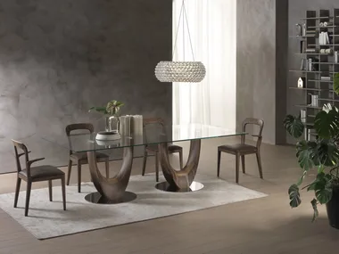 AXIS - Rectangular wood and glass table _ Pacini & Cappellini