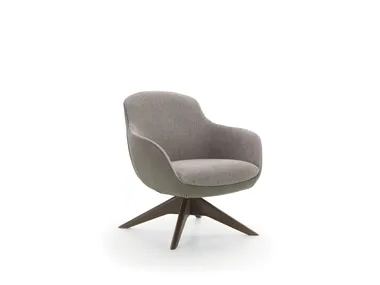 LEA - Upholstered swivel armchair _ Pacini & Cappellini