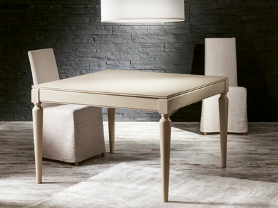 PLURIMO - Extending square wood veneer table _ Pacini & Cappellini