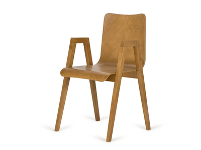 B-LINK-2120 - Stackable wooden chair with armrests _ Paged
