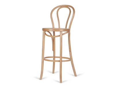 H 1840 - High beech stool with back _ Paged