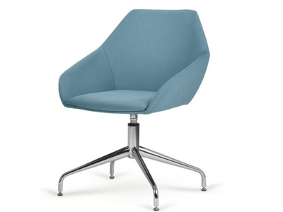 TUK 4 - Upholstered with 4-spoke base fabric chair with armrests _ Paged