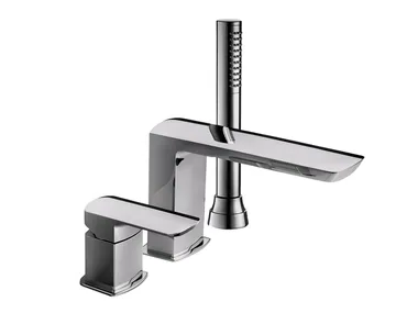 MIS 01139310 - 3 hole deck mounted bathtub tap with hand shower and diverter _ PALAZZANI
