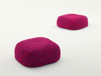 BERRY - Design square fabric garden pouf _ Paola Lenti
