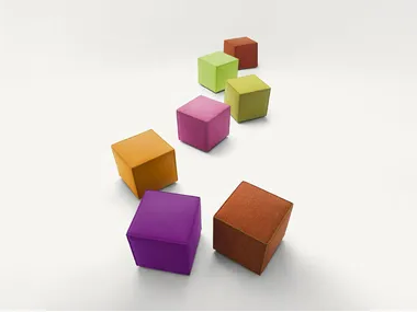 CUBO - Fabric pouf with removable lining _ Paola Lenti