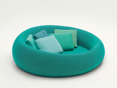 EASE - Curved fabric garden sofa with removable cover _ Paola Lenti