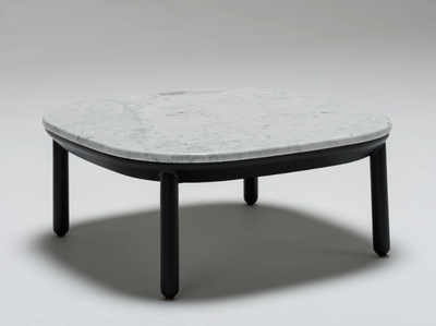 ANKARA - Square low ash coffee table with marble top _ Papell Design
