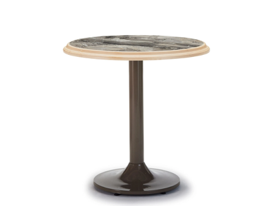 LUZY - Round metal table with HPL top _ Papell Design
