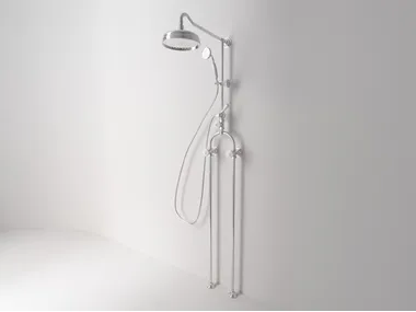 BIANCA - Floor standing shower panel with diverter with overhead shower _ Park Avenue