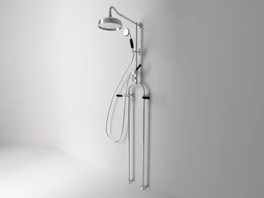 DARK BLACK - Floor standing shower panel with hand shower _ Park Avenue