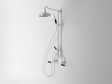 DARK BLACK - Wall-mounted shower panel with overhead shower _ Park Avenue