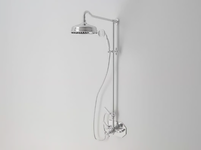 DARK WHITE - Wall-mounted thermostatic shower panel with hand shower _ Park Avenue