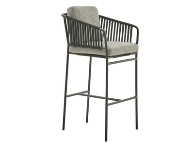 CAPRI - Powder coated aluminium stool with footrest _ PARLA
