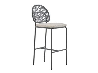 MORWI - Powder coated aluminium stool with footrest _ PARLA