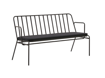 PALM A - Painted metal garden bench with armrests _ PARLA