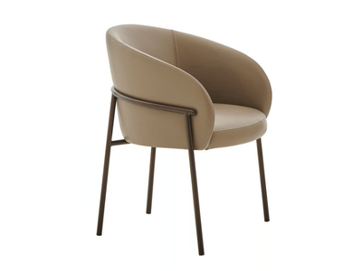 RIMO - Leather chair with armrests _ PARLA