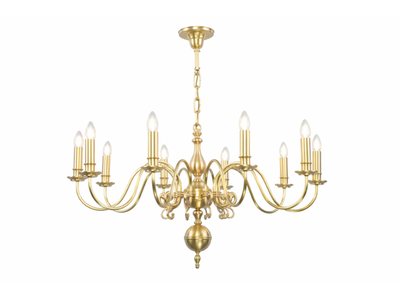 ROTTERDAM 10 ARMED CHANDELIER - Brass chandelier _ Patinas Lighting