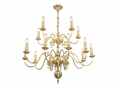 ROTTERDAM 15 ARMED CHANDELIER - Brass chandelier _ Patinas Lighting