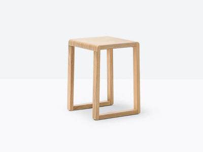 BRERA 383 - Oak stool with footrest _ Pedrali
