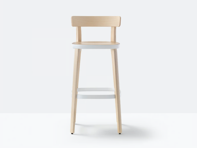 FOLK 2937 - High ash stool with footrest _ Pedrali