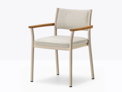 GUINEA - Aluminium garden chair with armrests _ Pedrali