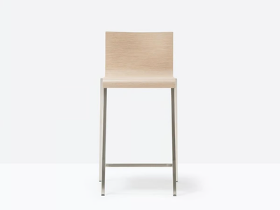 KUADRA 1322 - Multi-layer wood stool with back _ Pedrali