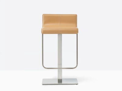 KUADRA 4427/F - Swivel tanned leather stool _ Pedrali