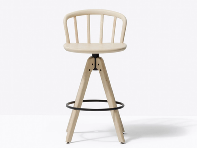 NYM 2848 - Trestle-based wooden stool with footrest _ Pedrali