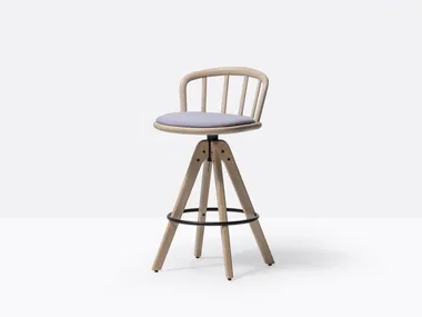 NYM 2848/A - Swivel high ash stool with back _ Pedrali