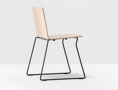 OSAKA METAL 5714 - Stackable sled base multi-layer wood chair _ Pedrali