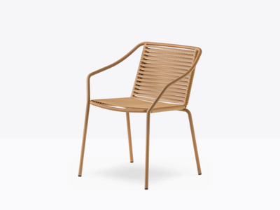PHILÍA 3905 - Stackable steel and PVC chair with armrests _ Pedrali