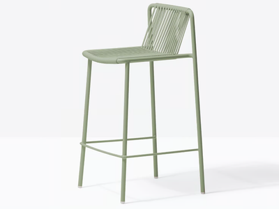 TRIBECA 3667 - High powder coated steel stool with back _ Pedrali