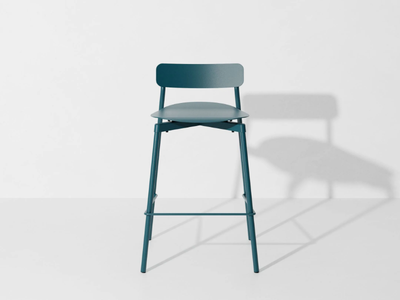 FROMME - High stackable powder coated aluminium stool with footrest _ Petite Friture