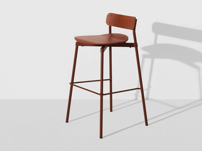 FROMME - Stackable high wooden stool with footrest _ Petite Friture