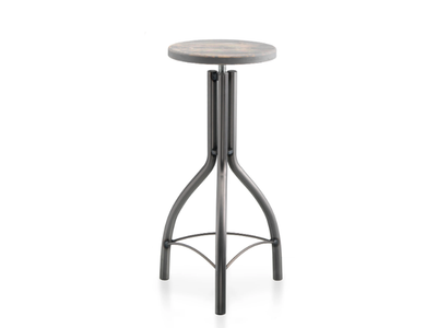 SHABBY - High steel stool with footrest _ PF Stile