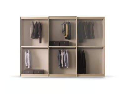 MURANO - Sectional wood and glass wardrobe _ PIANCA