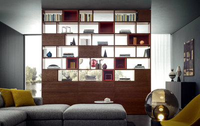 SPAZIOTECA - Double-sided sectional wooden bookcase _ PIANCA
