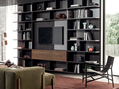 SPAZIOTECA - Sectional wooden bookcase _ PIANCA