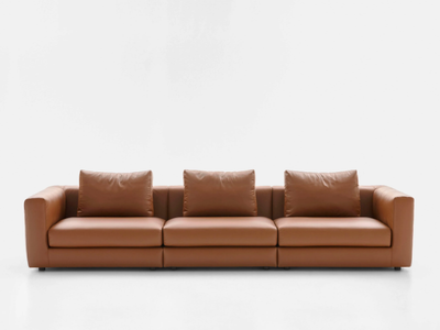 TOBIAS - Modular leather sofa _ PIANCA