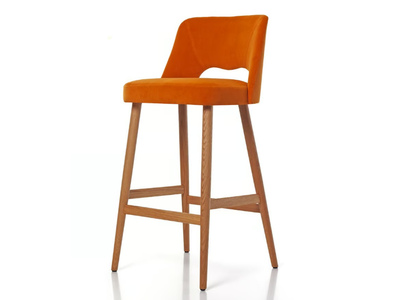 ALICE 01 S2 - High fabric stool with footrest _ PIANI