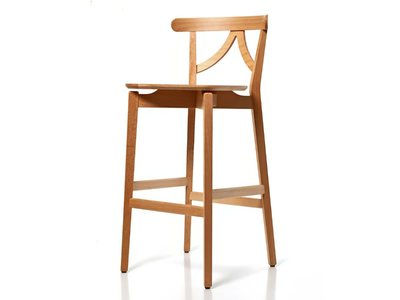 AMBRA 00 S0 - High solid wood stool with footrest _ PIANI