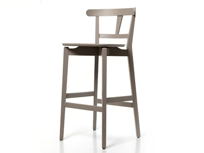 AMBRA 01 S0 - High solid wood stool with footrest _ PIANI