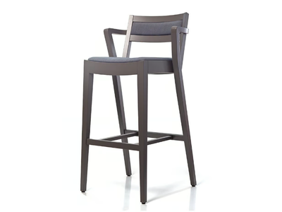 ARENA 00 S2 - High solid wood stool with footrest _ PIANI