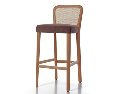DÉJÀ-VU 00 S4 - High solid wood stool with footrest _ PIANI