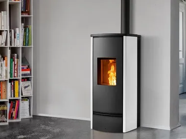 P920 M STEEL - Pellet steel stove _ Piazzetta