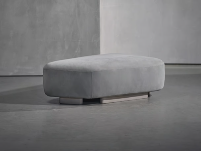 NOOR - Upholstered leather pouf _ Piet Boon