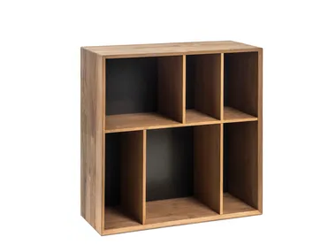 ANGLE - Open freestanding teak bookcase _ Pilma