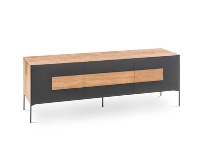 NEW ZEN - Low steel and wood TV cabinet _ Pilma